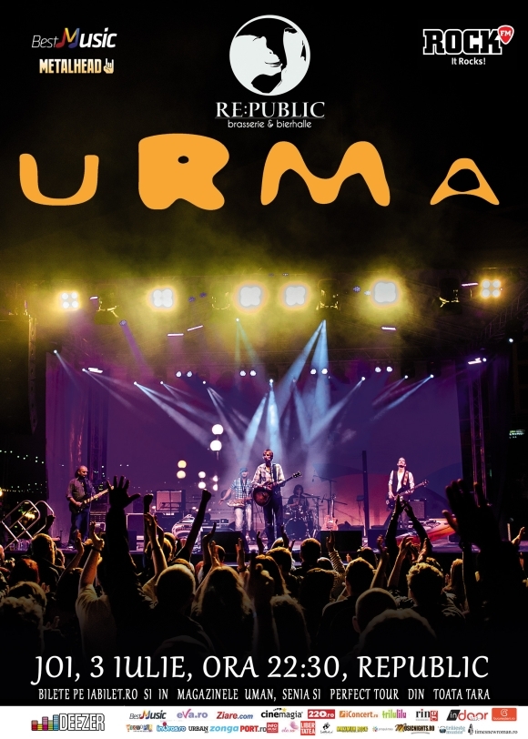 Concert surpriza URMA in Club Republic din Bucuresti