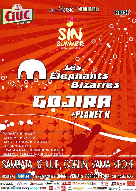 Concert Les Elephants Bizarres si Gojira in Goblin Vama Veche la Sin Summer