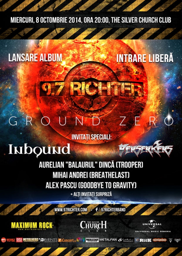 Programul de lansare al noului album 9.7 Richter - Ground Zero