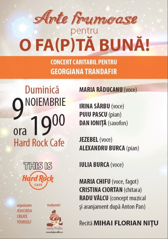 Concert caritabil de jazz pentru Georgiana la Hard Rock Cafe