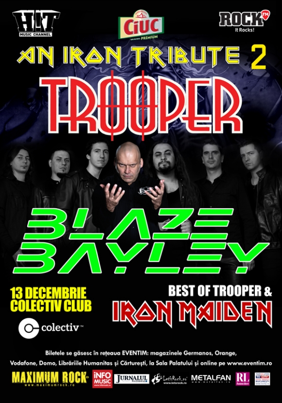 An Iron Tribute cu Trooper si Blaze Bayley - Biletele Vip suplimentare sunt sold out