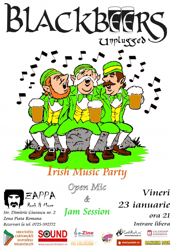 Irish Music Party cu Blackbeers in Zappa Rock & More din Bucuresti