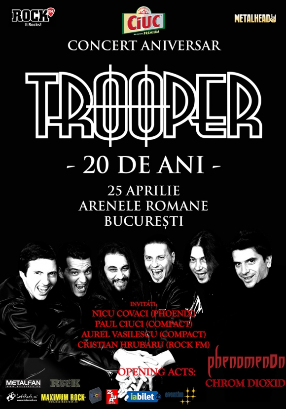 Compact, Phoenix si Cristian Hrubaru sunt invitati in show-ul aniversar TROOPER20