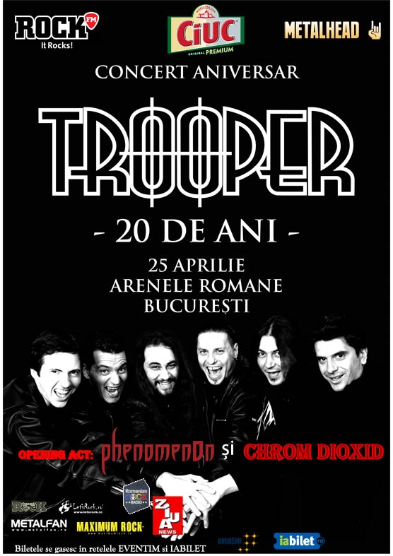 Trooper anunta formatiile ce vor canta in deschiderea concertului aniversar 'Trooper 20'