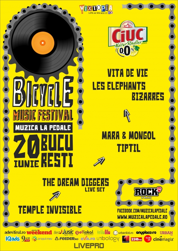 Vita de Vie, Les Elephants Bizarres, Mara & Mongol, TiPtiL, The Dream Diggers si Temple Invisible la Bicycle Music Festival
