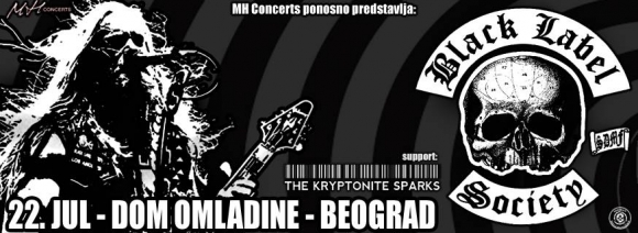 Trupa The Kryptonite Sparks canta in deschiderea Black Label Society la Belgrad