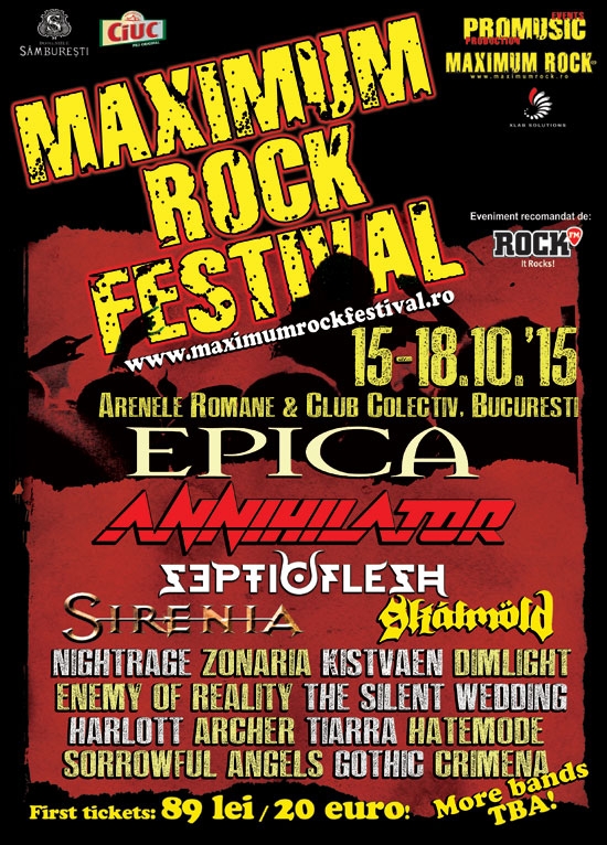 Bilete la pret promotional pentru Maximum Rock Festival