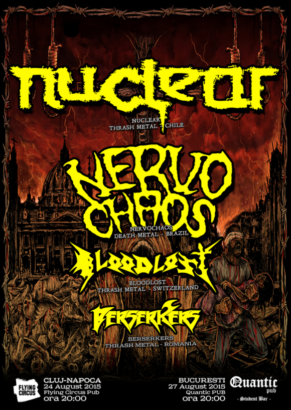 Concert Nuclear, Nervochaos, Bloodlost si Berserkers la Cluj Napoca si Bucuresti