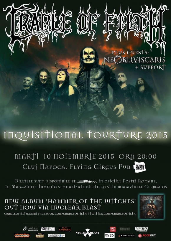 Concertul Cradle of Filth de la Cluj-Napoca - o parte din venituri se vor dona