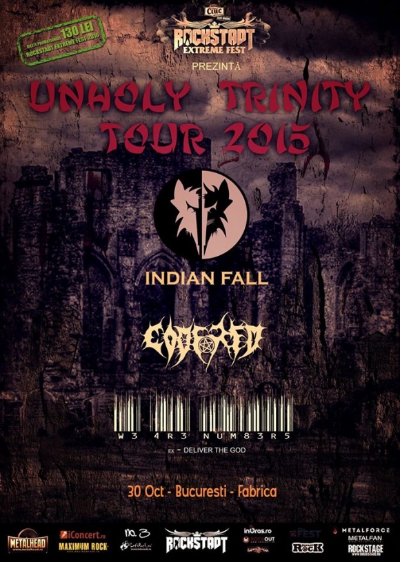 Concert INDIAN FALL, CODERED si W3 4R3 NUM83R5 - Unholy Trinity Tour 2015 - Club Fabrica