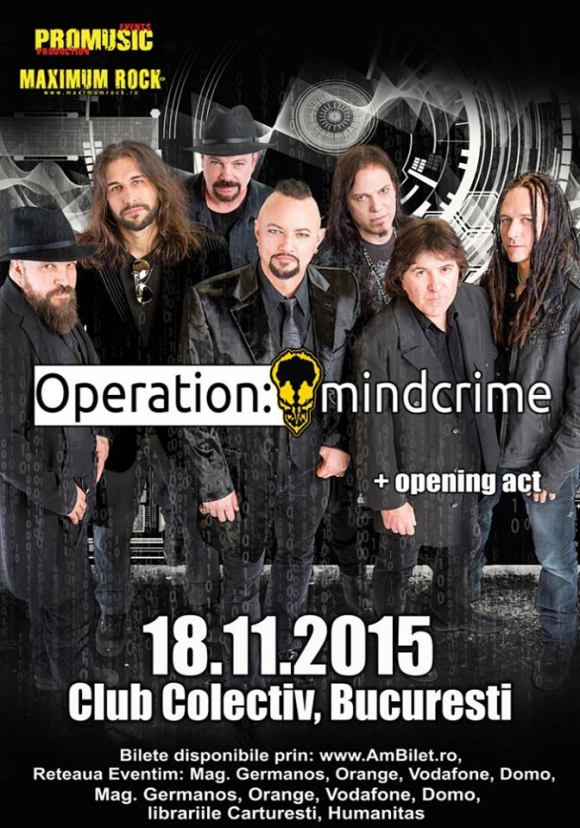Operation:Mindcrime in concert la Bucuresti in Club Colectiv