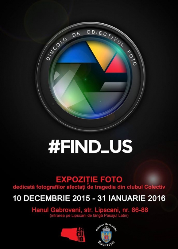 #find_us: Expozitie foto dedicata fotografilor afectati de tragedia din clubul Colectiv