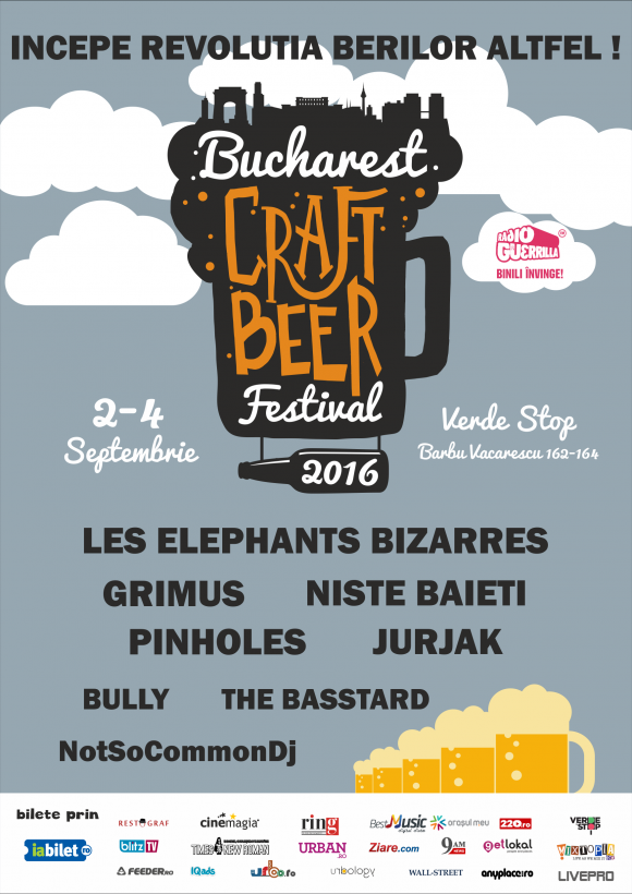 Les Elephants Bizarres, Grimus, Niste Baieti, Pinholes si Jurjak, la Bucharest Craft Beer Festival
