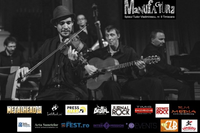 Concert gypsy jazz cu orchestra Canarro în Club Manufactura din Timișoara