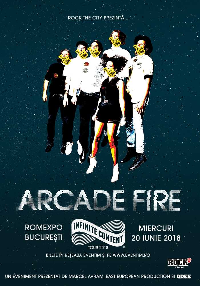 Arcade Fire sustine un concert in premiera in Romania, la Romexpo, in cadrul Rock The City 2018