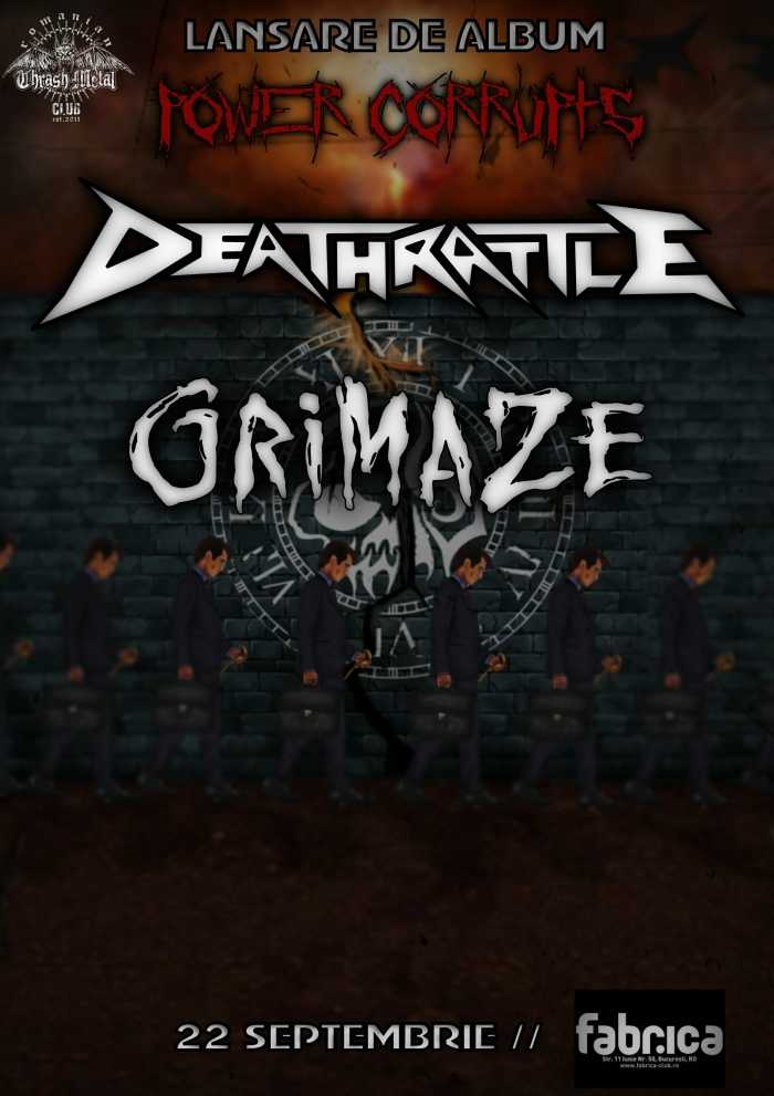 Grimaze este a doua trupă confirmată la lansarea Deathrattle - Power Corrupts în Club Fabrica