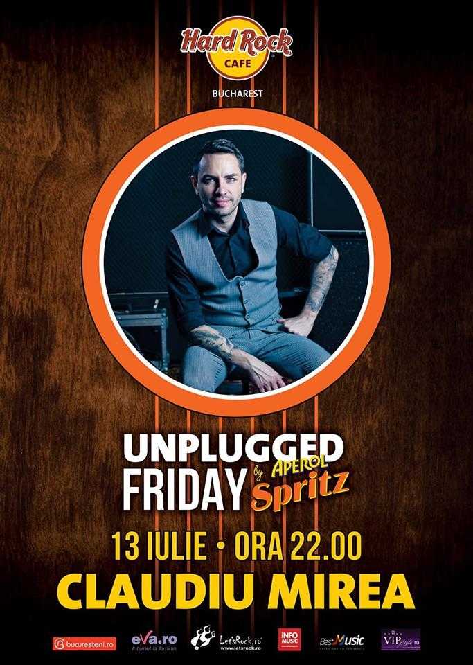Unplugged Friday cu Claudiu Mirea pe terasa Hard Rock Cafe, București