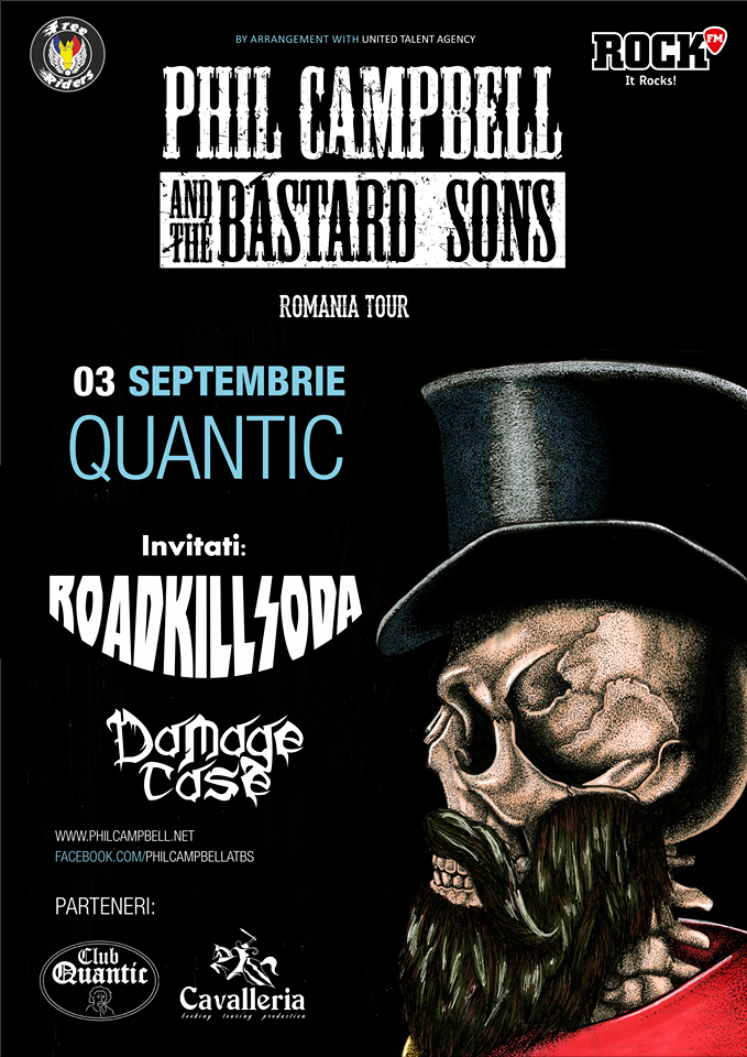Programul concertului Phil Campbell and The Bastard Sons din această seară la Club Quantic, București