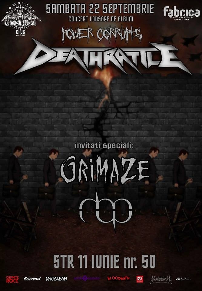 Trupa Deathrattle lansează albumul 'Power Corrupts' în Club Fabrica