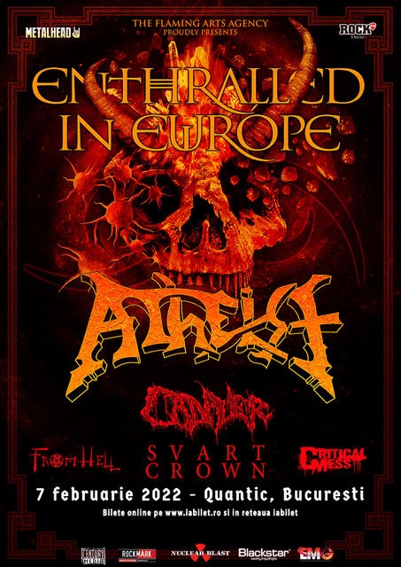 Concert Atheist, Cadaver, Svart Crown, From Hell si Critical Mess in club Quantic