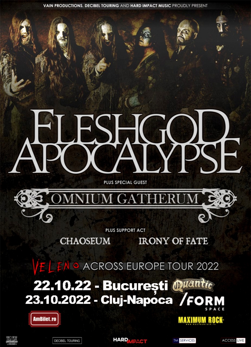 Trupa Omnium Gatherum va susține două concerte în România alături de Fleshgod Apocalypse și alte formații elvețiene