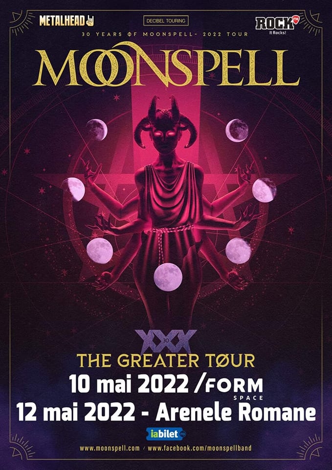 Concert Moonspell - 30 de ani - la Cluj si Bucuresti