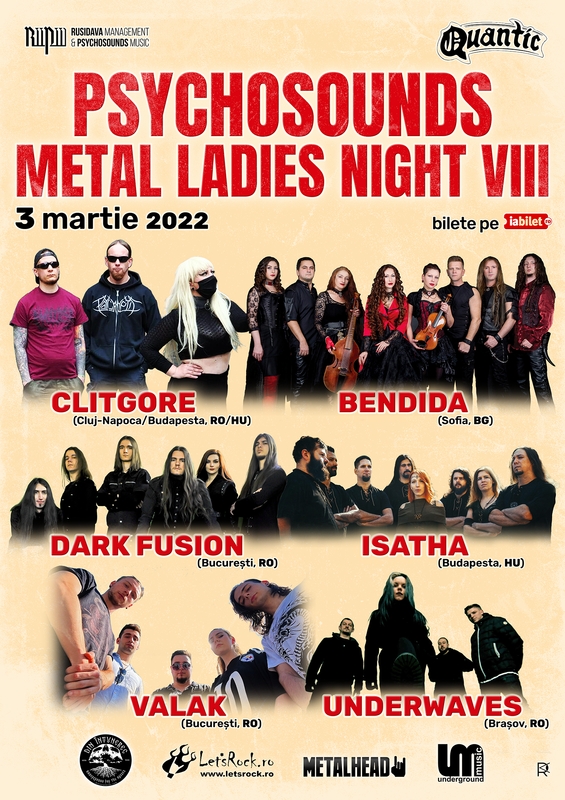 Psychosounds Metal Ladies Night VIII va avea loc in club Quantic