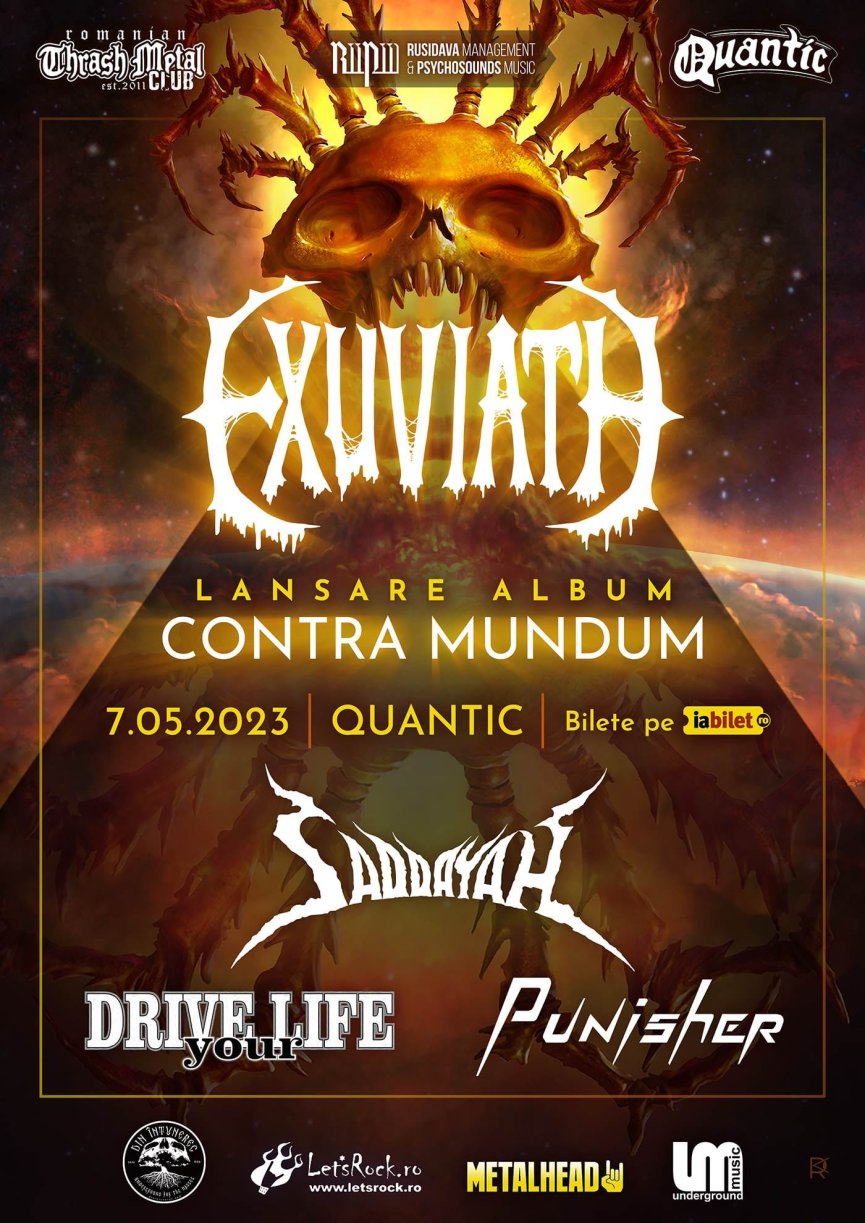 Concert Exuviath, Saddayah, Drive Your Life și Punisher în Club Quantic