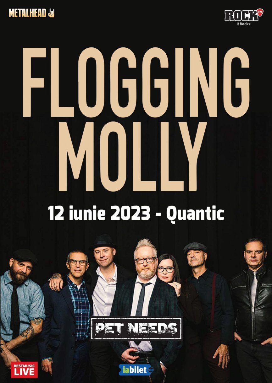 Pet Needs va canta in deschiderea concertului Flogging Molly din club Quantic