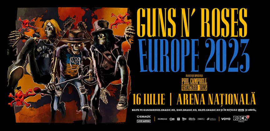 Program si regulament de acces concert GUNS N’ ROSES, Arena Nationala Bucuresti
