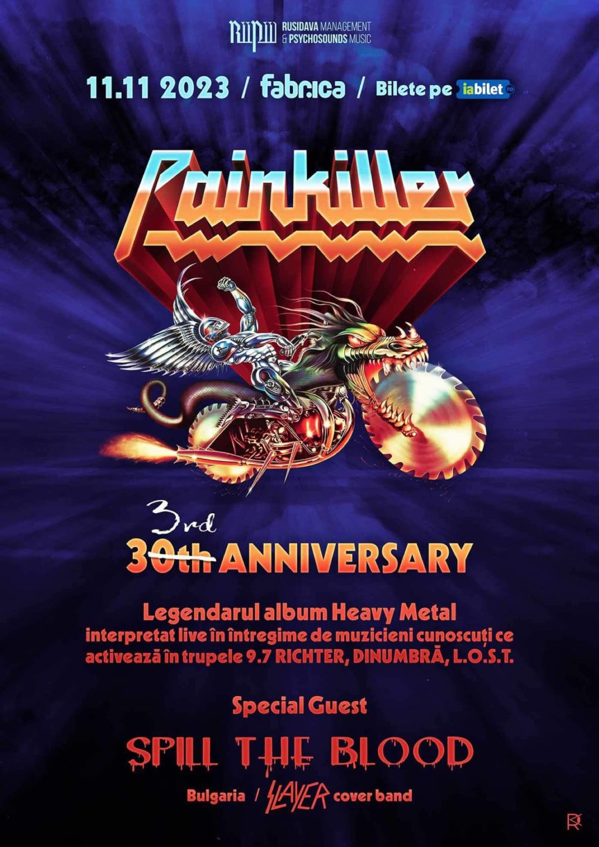 Concert Painkiller - the 33st Anniversary Tribute Show si Spill the Blood (Slayer Tribute) in fabrica