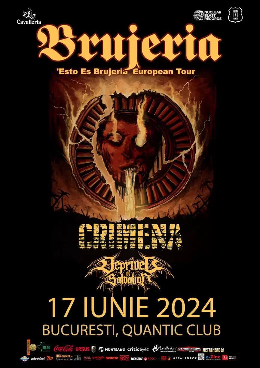 Crimena si Deprived of Salvation vor deschide concertul Brujeria din 17 iunie