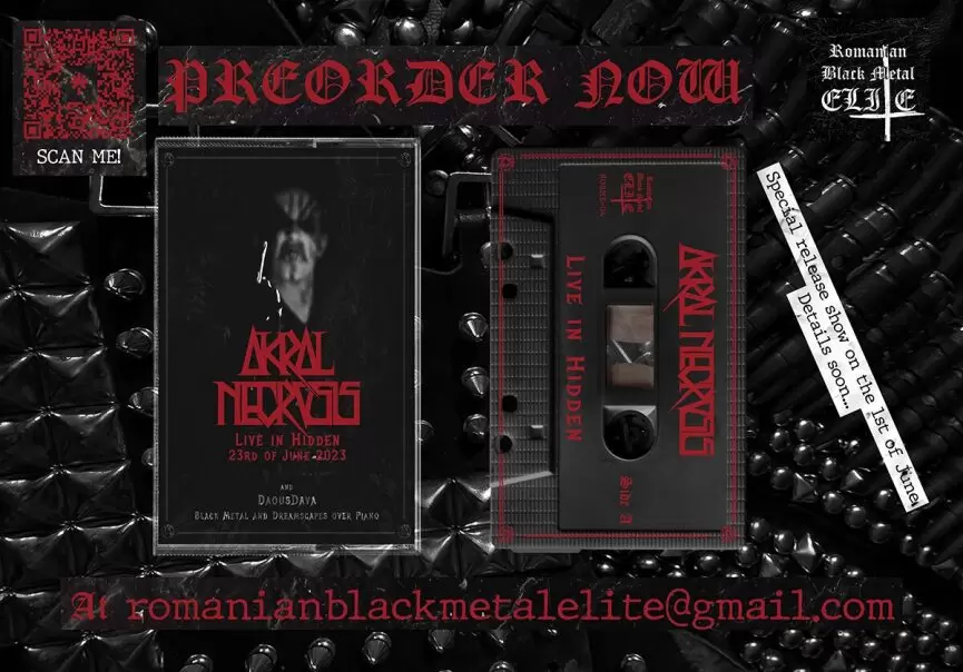 Romanian Black Metal Elite lanseaza ”Akral Necrosis - Live in Hidden” pe casete audio