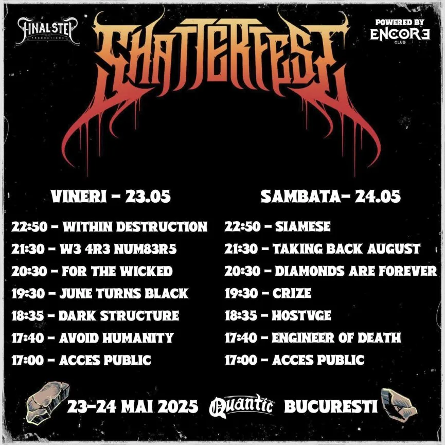 ShatterFest - programul complet pe zile