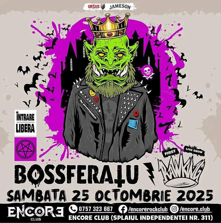 Concert Bossferatu și RawKing în Encore Club din Bucuresti