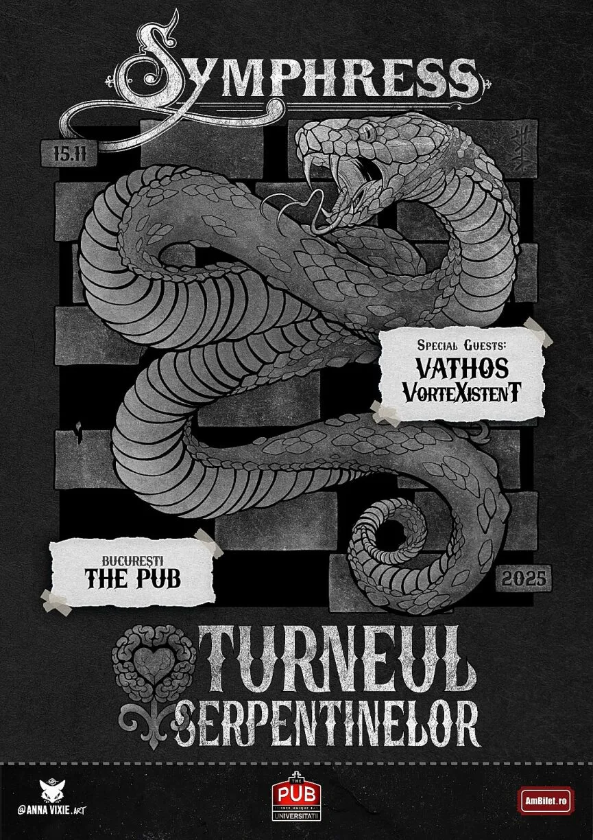 Symphress încheie turneul 'Serpentine' cu un concert special la București, alaturi de Váthos si VorteXistenT
