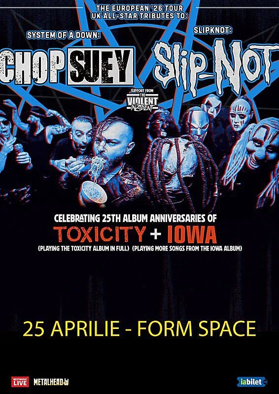 Forever NU!: Tribute Festival Tour cu Slip-Not, Chop Suey si Violent Inzident în FORM SPACE din Cluj-Napoca