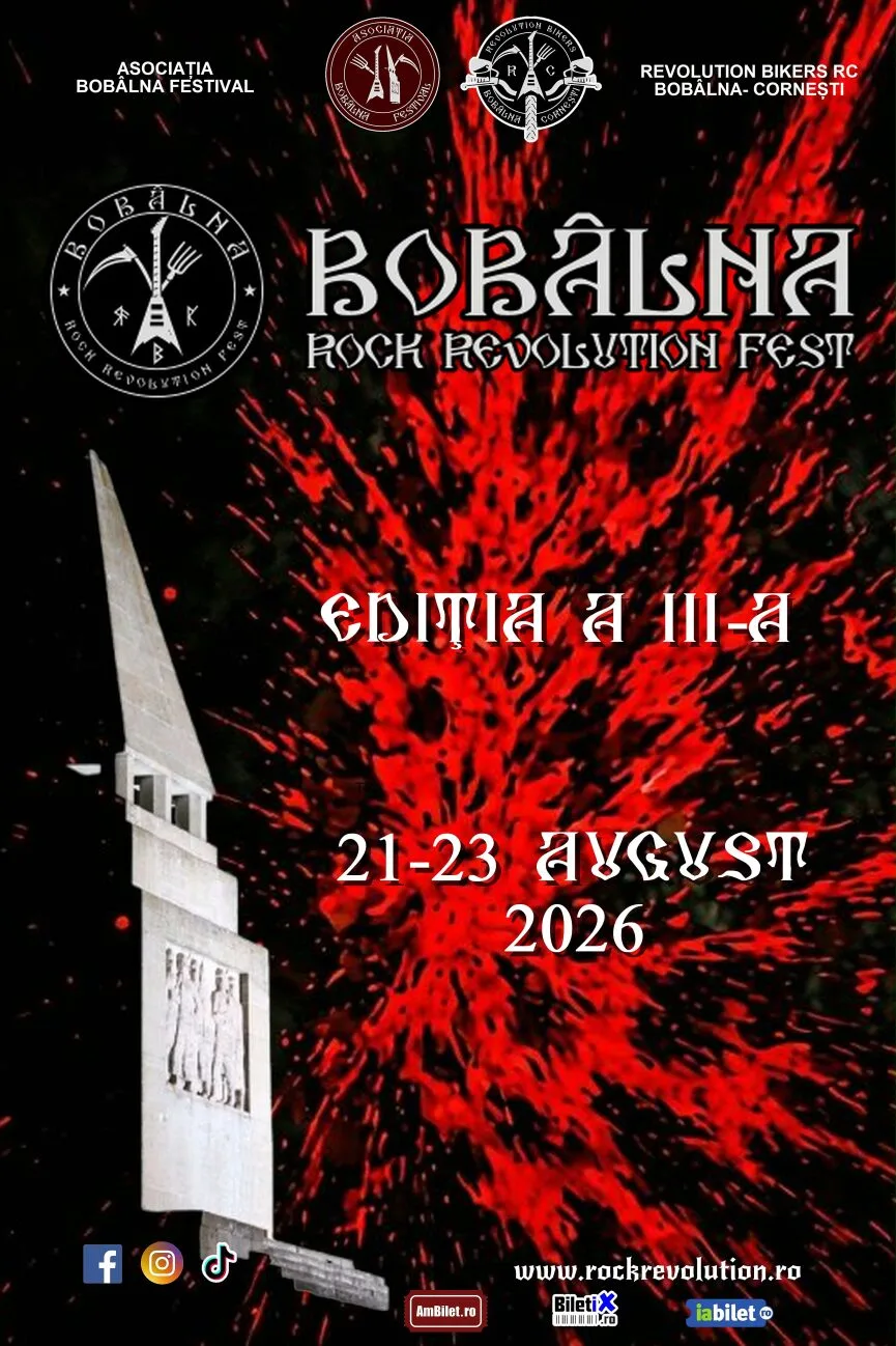 Festivalul Rock Revolution Fest Bobâlna se va desfășura în perioada 21-23 august 2026