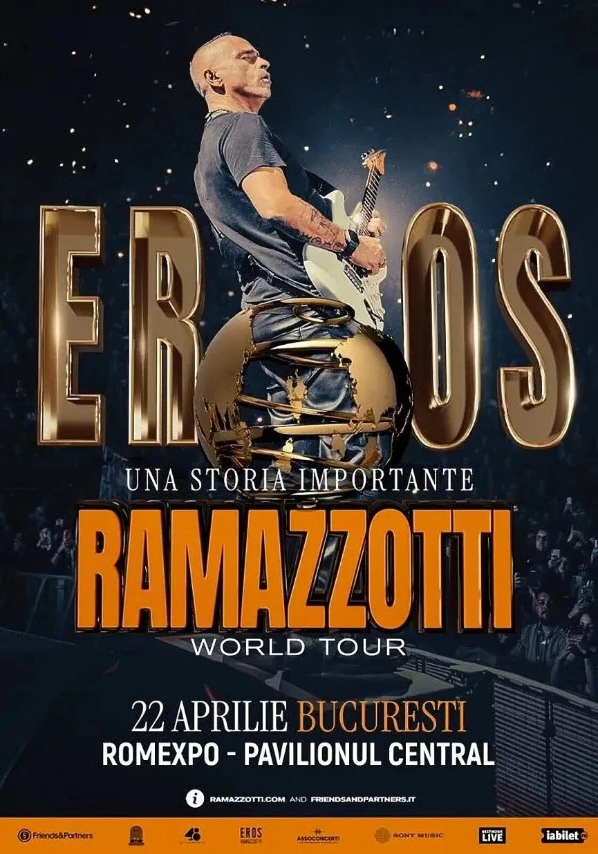Eros Ramazzotti revine la Bucuresti in 2026, la Romexpo