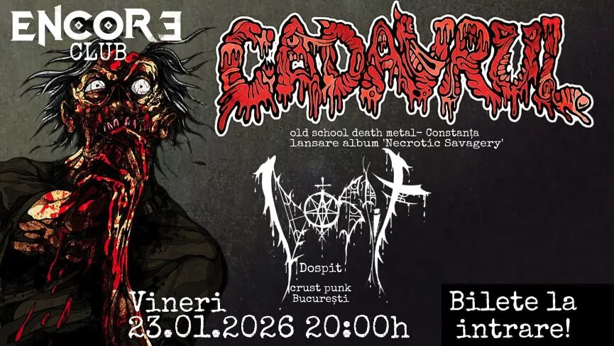 Trupa Cadavrul lanseaza 'Necrotic Savagery' in club Encore, alaturi de Dospit