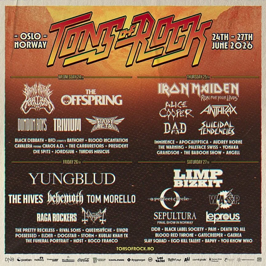 Lineup complet pentru Tons of Rock 2026 – 11 trupe noi confirmate