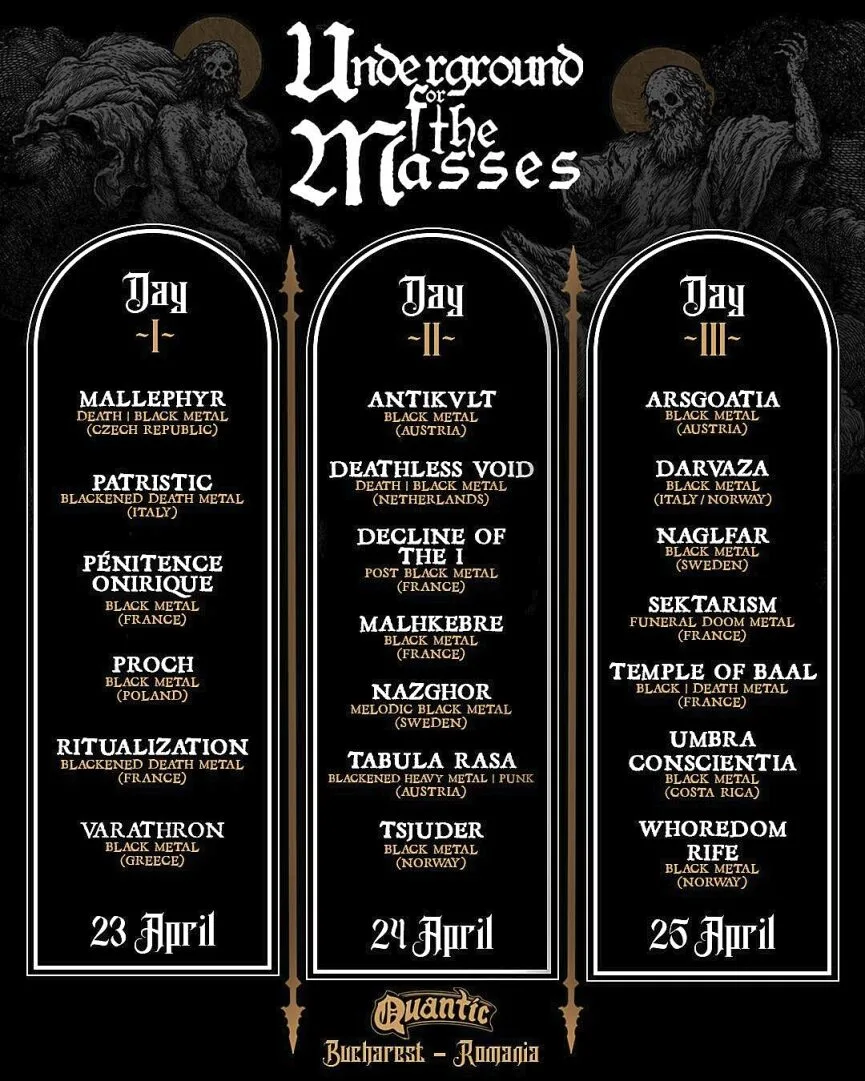 UNDERGROUND FOR THE MASSES III - Program pe zile