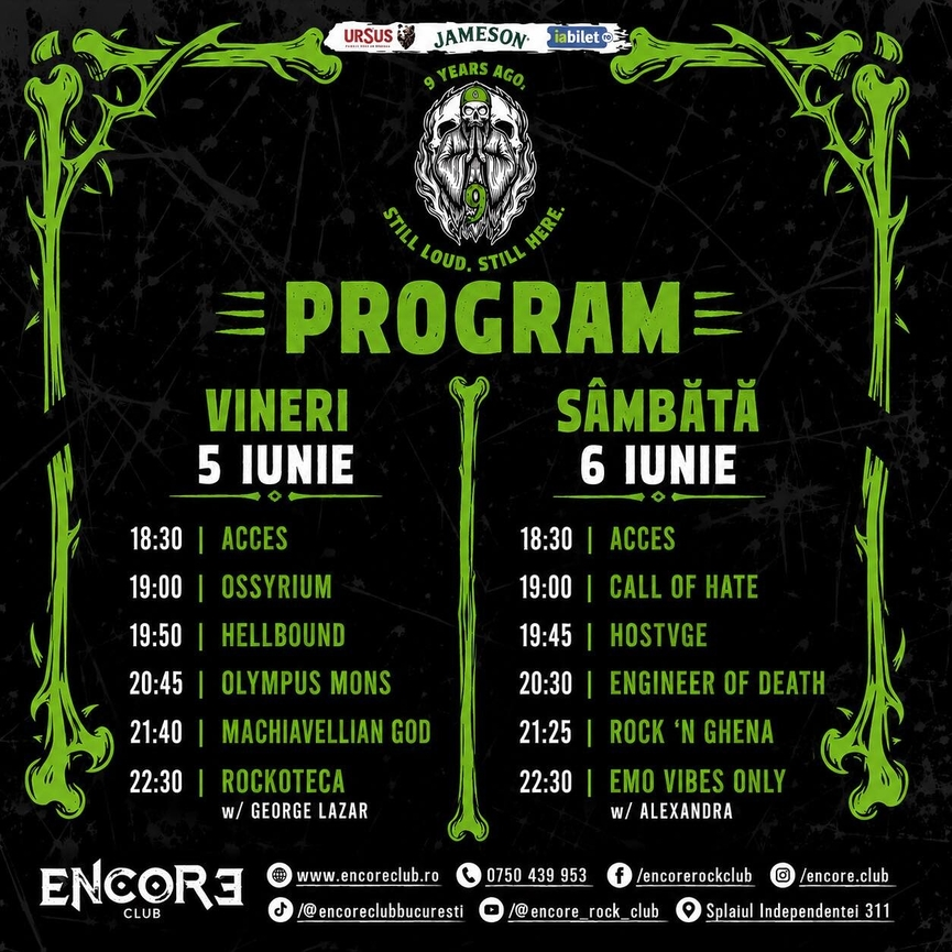 2. Encore Club aniverseaza 9 ani de activitate: 2 zile, 8 trupe