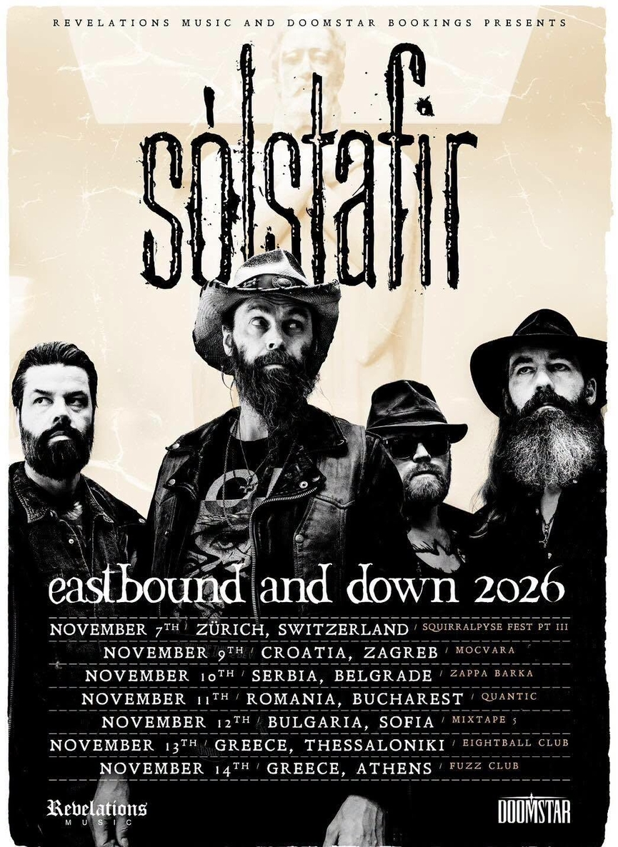 2. Trupa islandeză SÓLSTAFIR revine în România în cadrul turneului european 'Eastbound and Down 2026'
