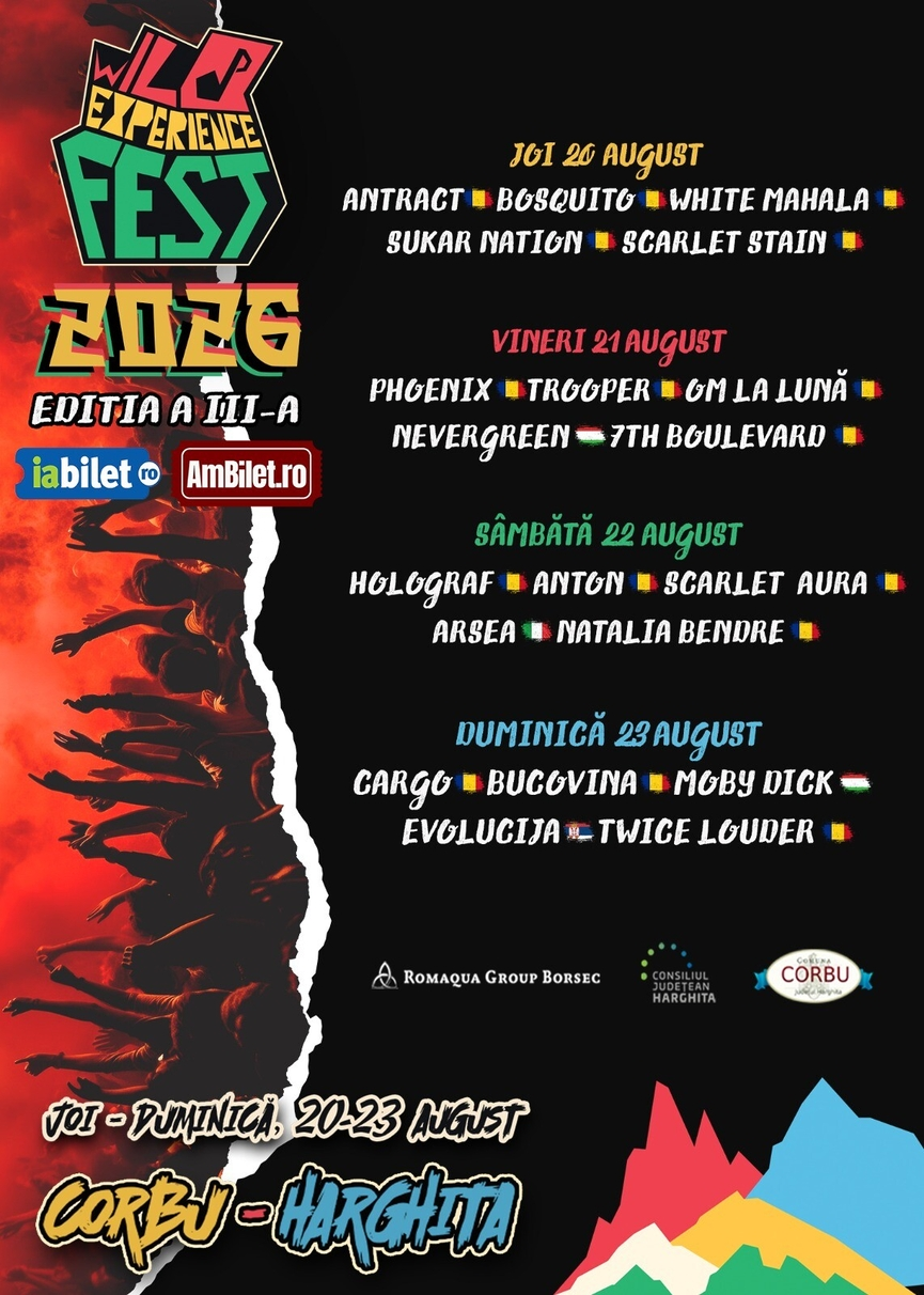 2. Wild Experience Fest, ediția a III-a, va avea loc in perioada 20–23 august 2026