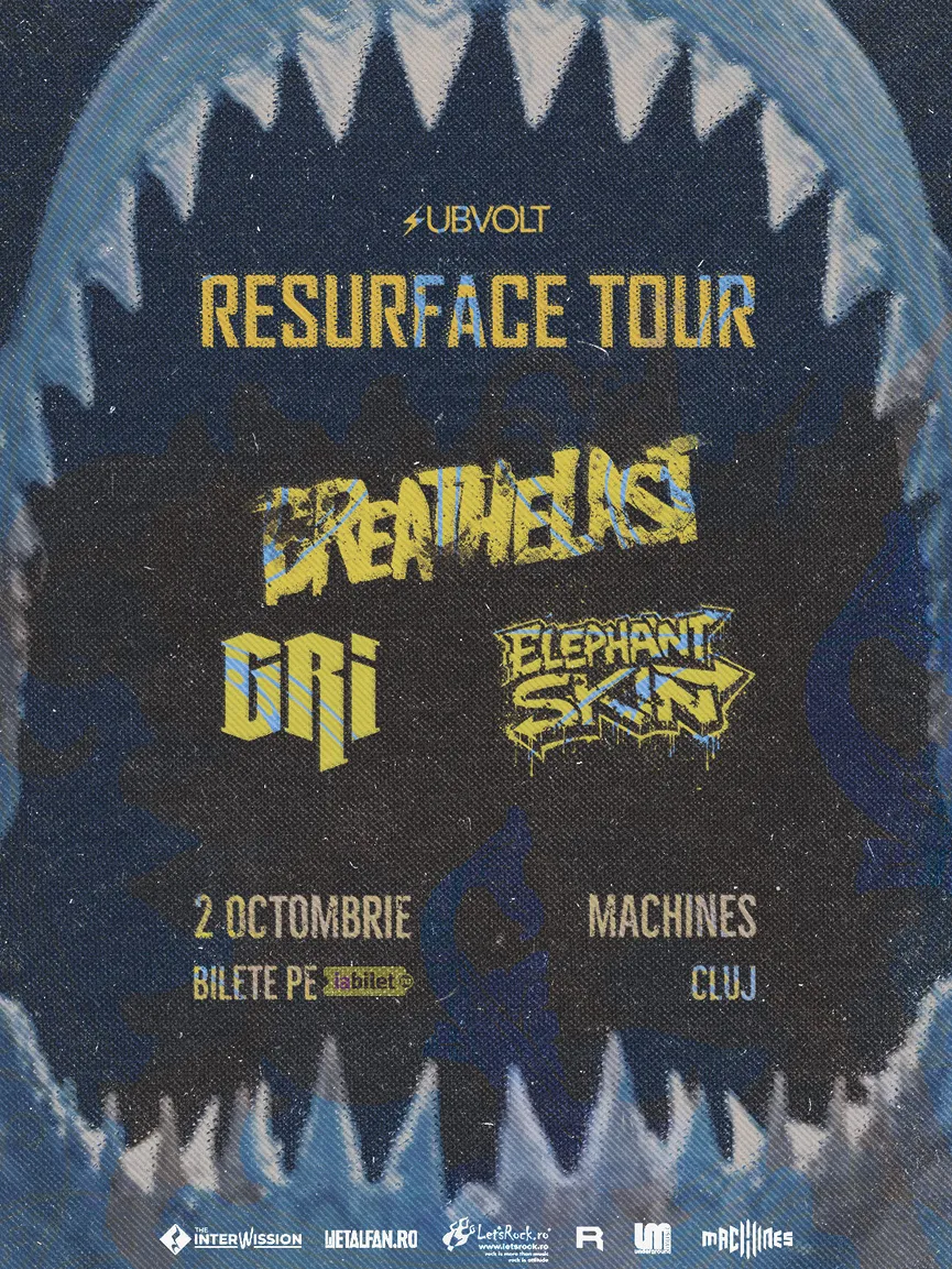 Concert Breathelast, GRI și Elephant Skin live în Machines, Cluj: program și reguli de acces