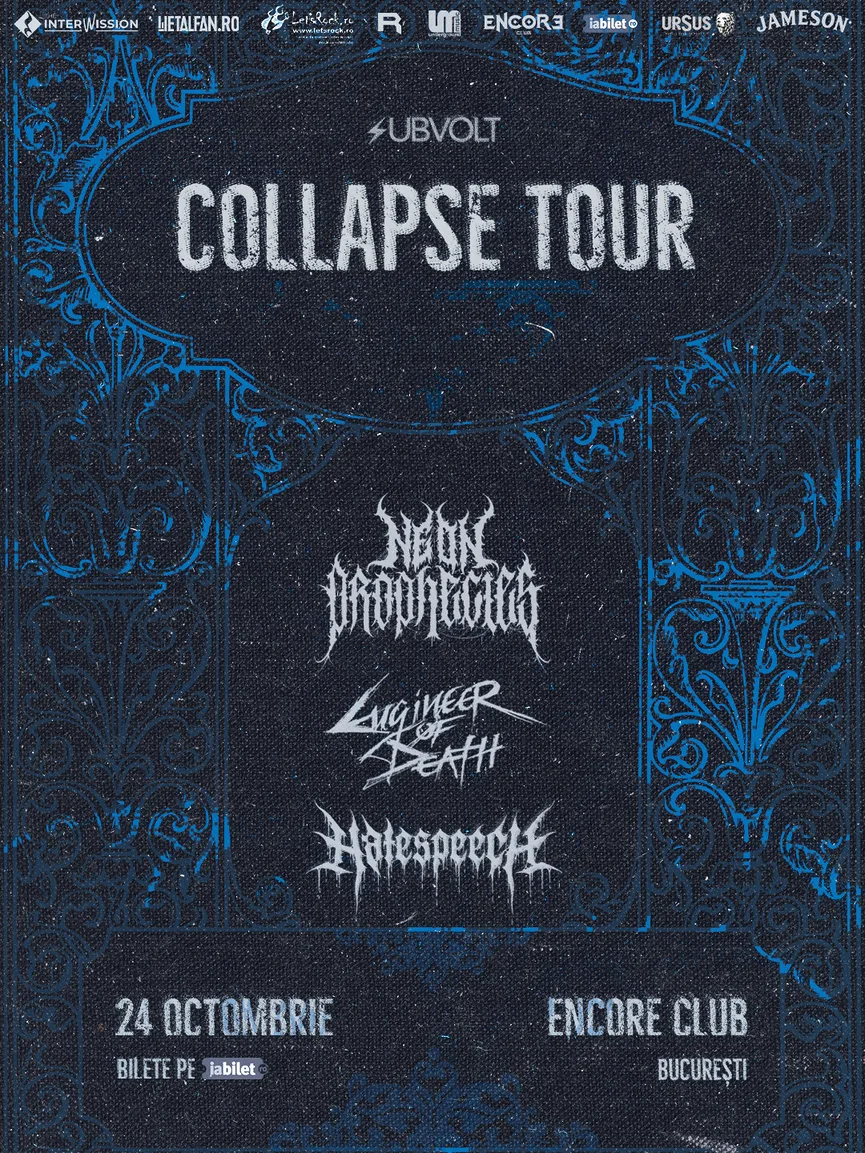 Neon Prophecies, Hatespeech și Engineer of Death live în Encore, București: program și reguli de acces