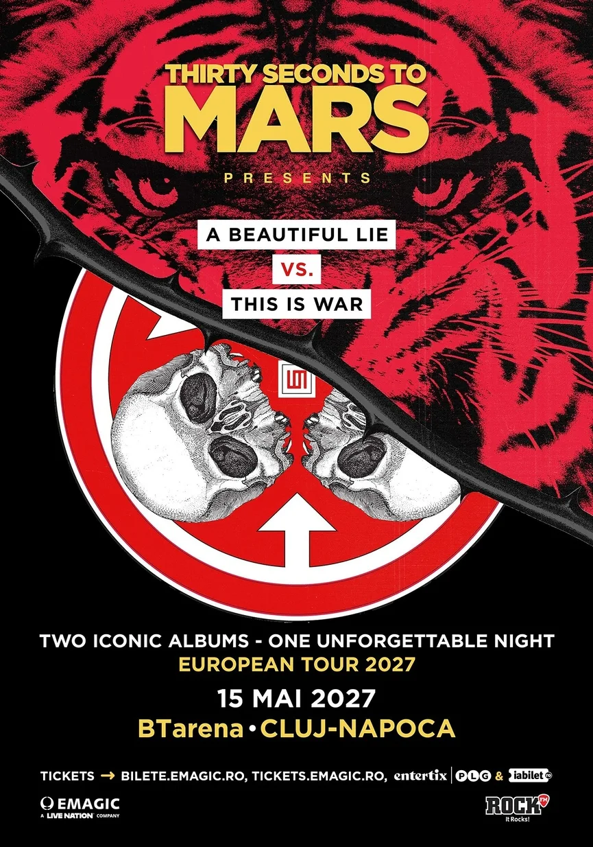 Thirty Seconds To Mars vine pe 15 mai 2027 La BTarena din Cluj-Napoca