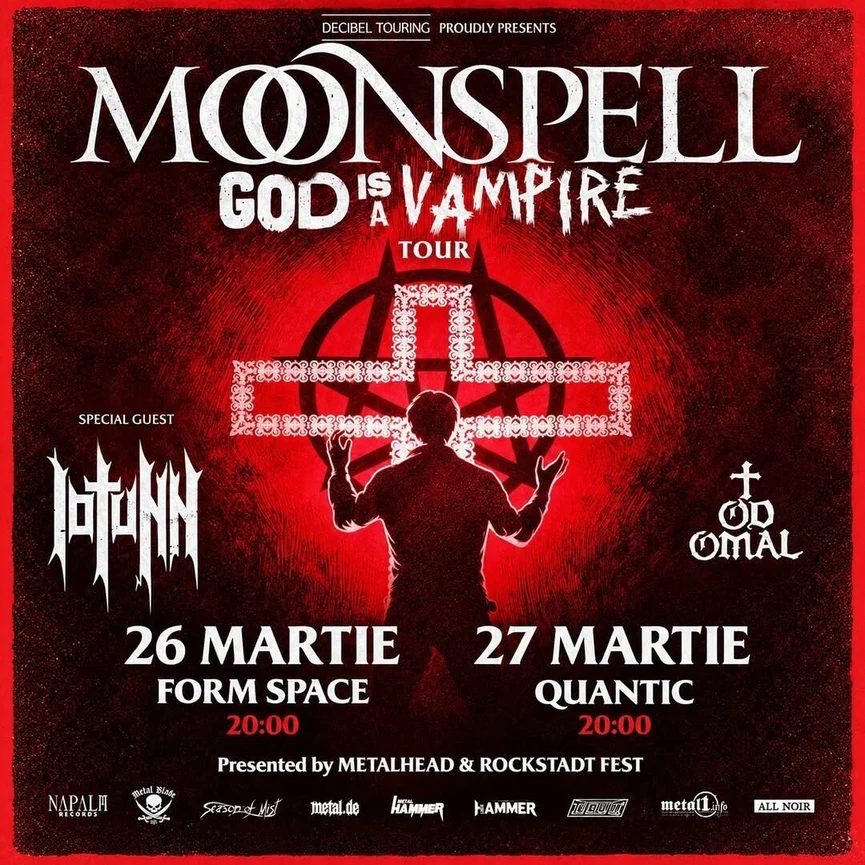 Trupa Moonspell canta la Cluj-Napoca si la Bucuresti, alaturi de Iotunn si Todomal