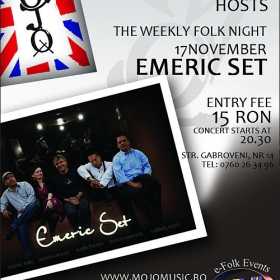 E-Folk prezinta un concert Emeric Set in Club Mojo Brit Room